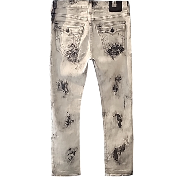 💥True Religion Relaxed-Straight Distressed Jeans. Men's Size: W34x34L - Picture 7 of 13